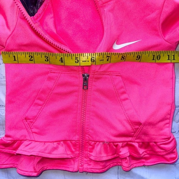 NWOT Toddler 2T Nike Full Zip Fluorescent Pink Ruffled Jacket - Picture 5 of 6